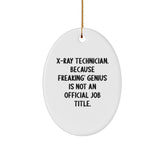 Funny X-Ray Technician Christmas Oval Ornament Gifts from Friends for X-Ray Technician Men Women Coworkers - Image 1